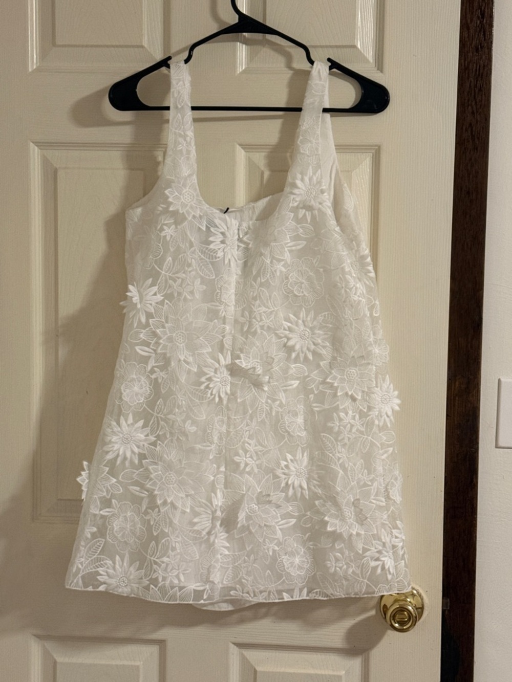 Zara White Floral Lace Slip Chemise - Picture 6 of 8